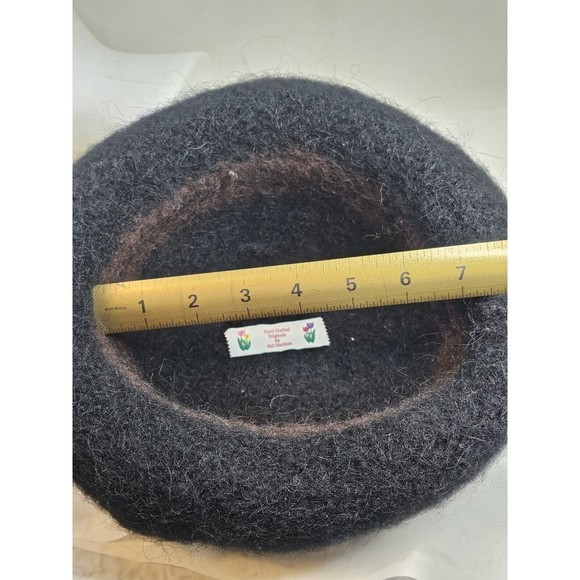 HAND-FELTED WOOL CLOCHE HAT with Feathers Wool Flower made in USA by Hat Hautees - Picture 9 of 10